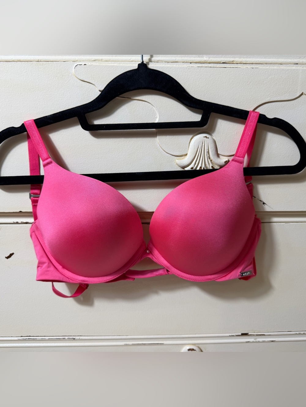 Montelle Intimates Hot Pink Padded Bra Adjustable Straps Size 36 C